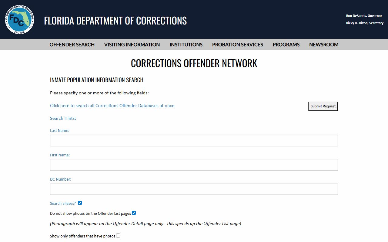 Florida DOC search to look up Hamilton Correctional Institution inmates