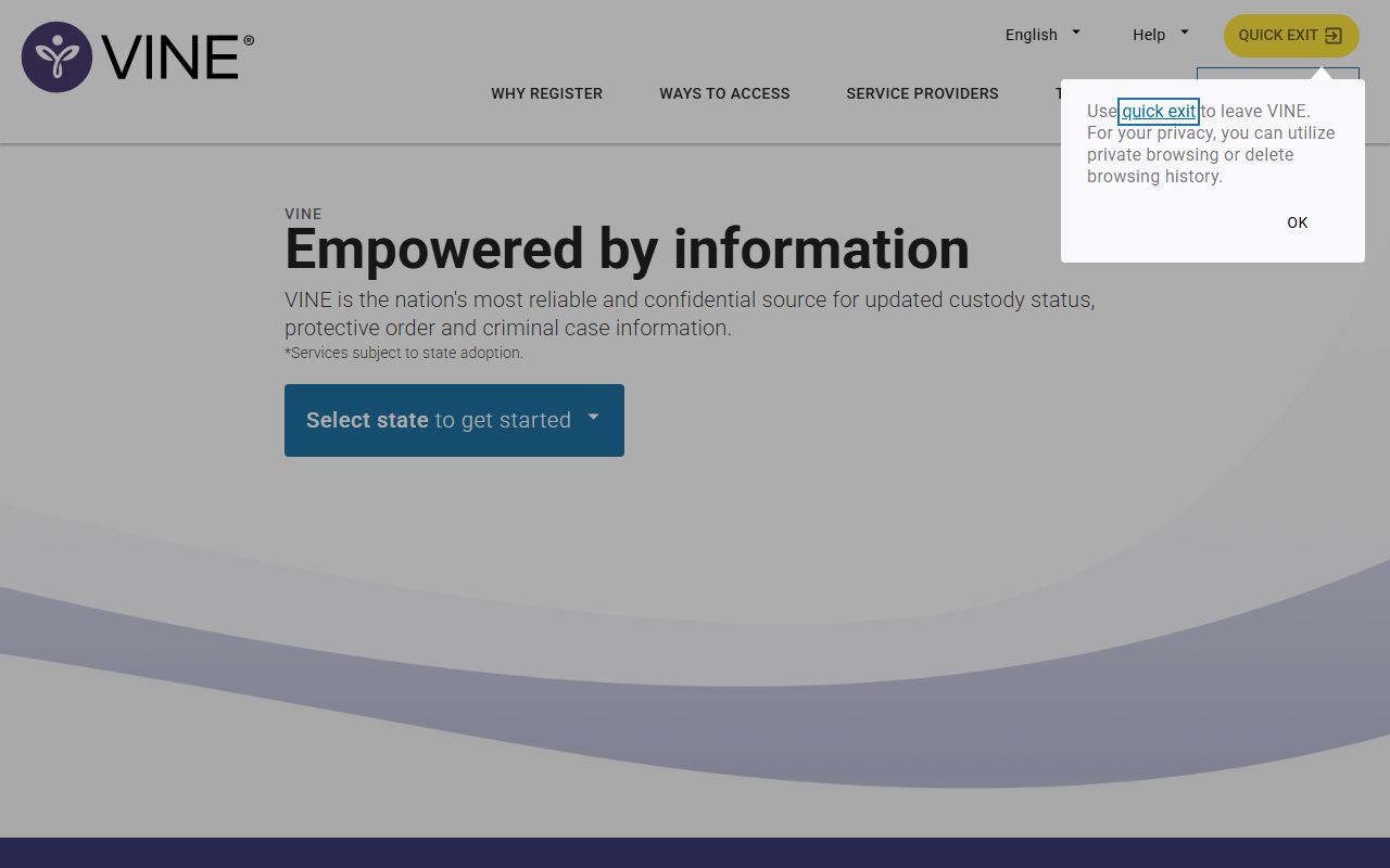VINELink notification portal for Hamilton County inmate records